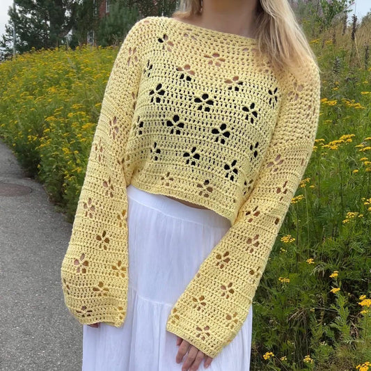 Cherry Blossom Sweater Crochet Pattern PDF